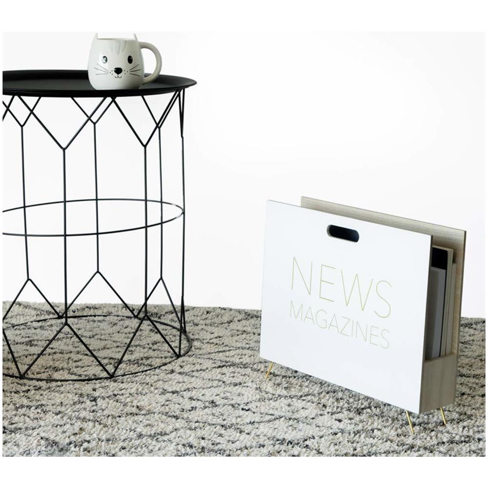 Portariviste News Colore Bianco Per Riviste, Cataloghi E Giornali Maniglia Integrata Legno Mdf - Foto 5