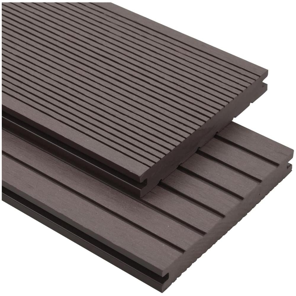 Pavimento Esterni Wpc Pieno Accessori 10m² 2,2m Marrone Scuro - Foto 1