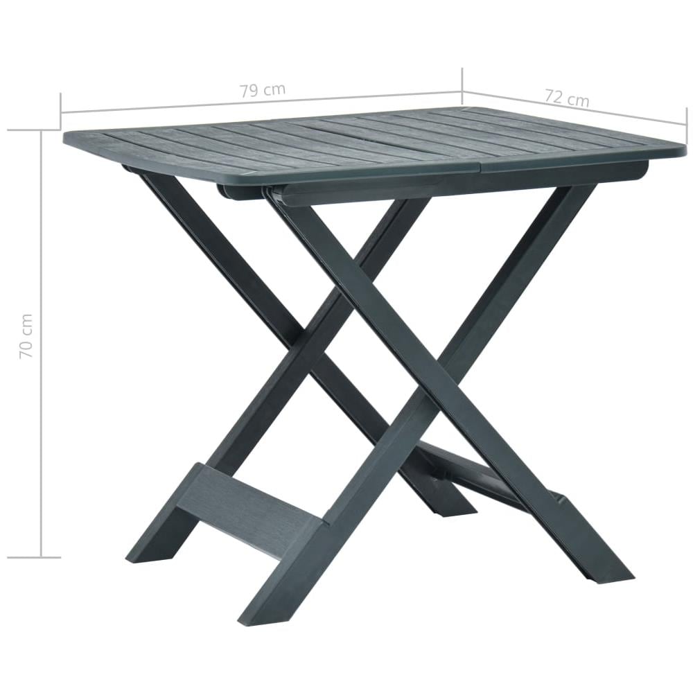 Tavolo Da Giardino Pieghevole Verde 79x72x70 Cm In Plastica - Foto 7