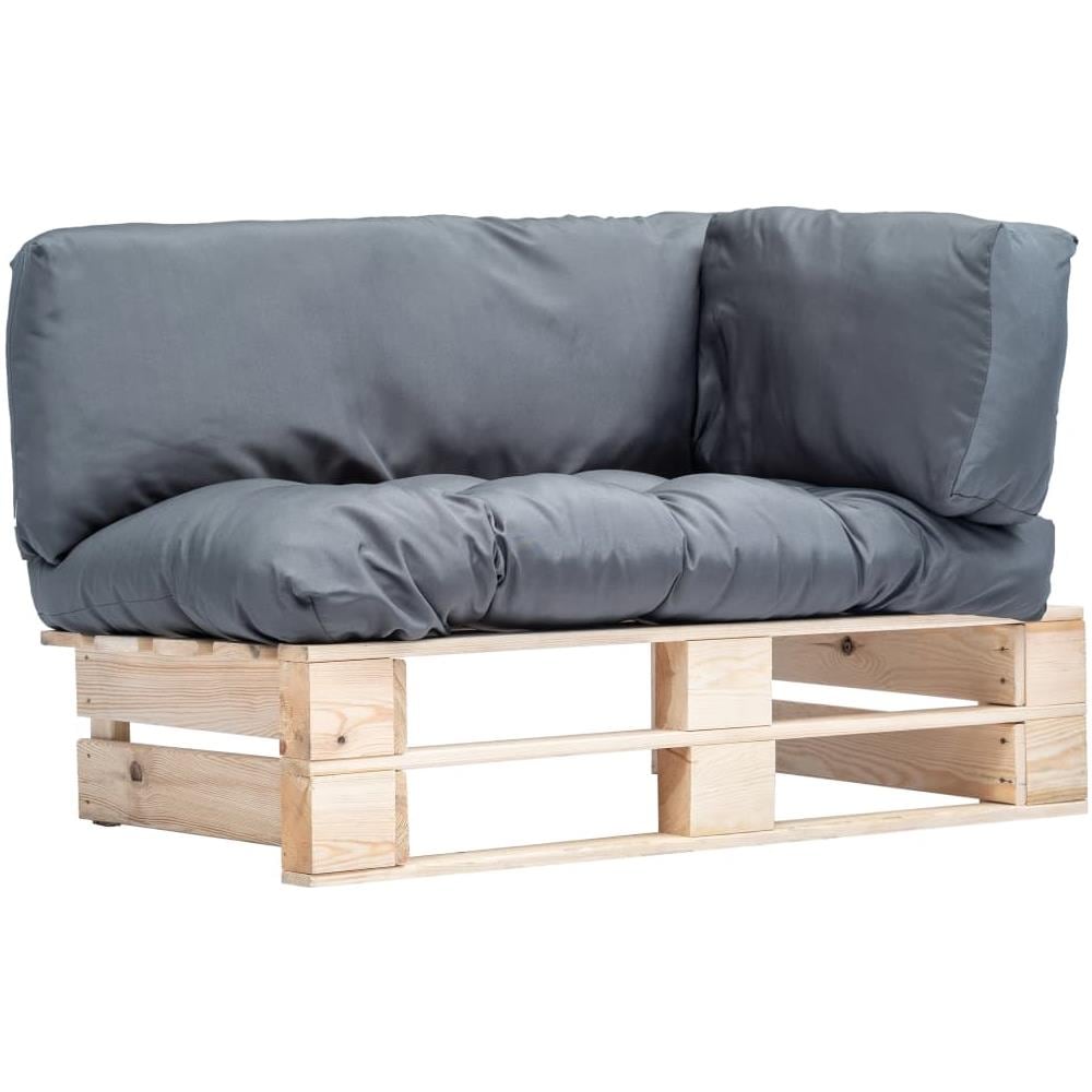 Divano Da Giardino A Pallet Con Cuscini Grigi In Legno Di Pino - Foto 1