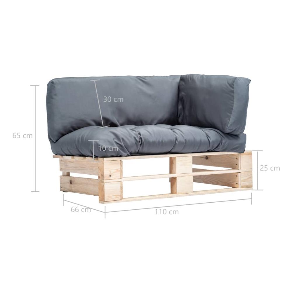 Divano Da Giardino A Pallet Con Cuscini Grigi In Legno Di Pino - Foto 5