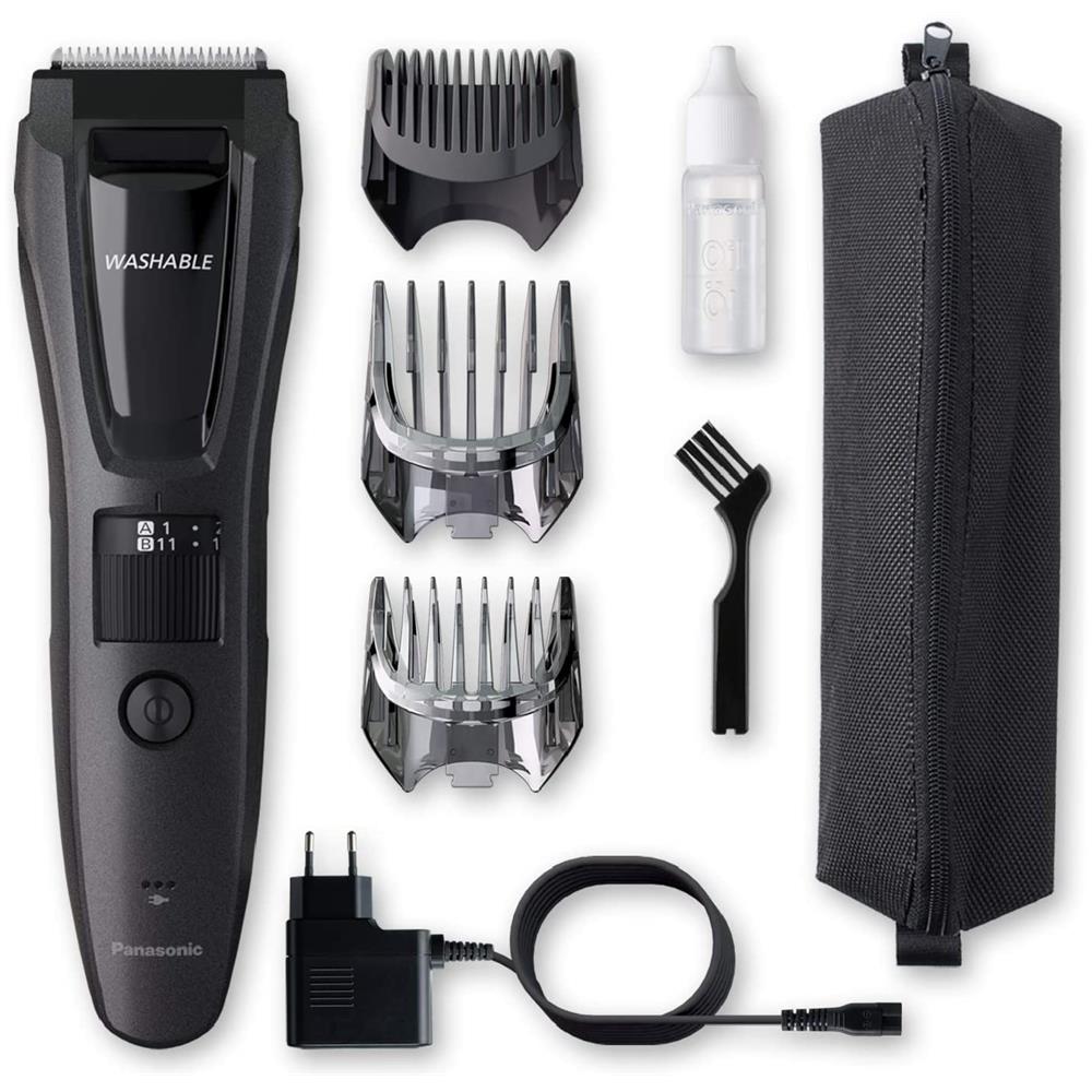 ER-GB62-H503 - Regolabarba Lame in Acciaio Inox, 3 Pettini Accessori, Lavabile, Nero - Foto 2