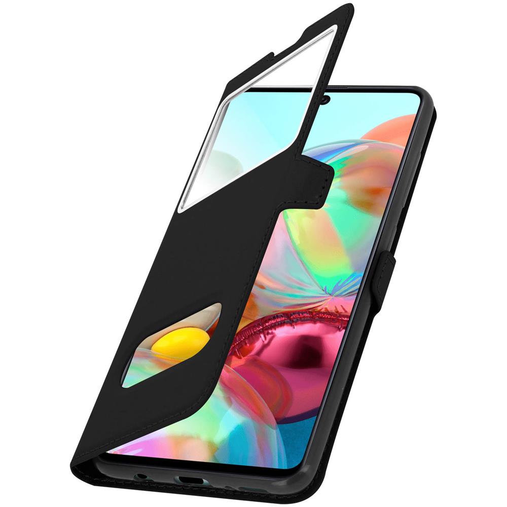 Custodia Samsung Galaxy A71 Sportellino 2x Finestre Cover Silicone - Nero - Foto 2