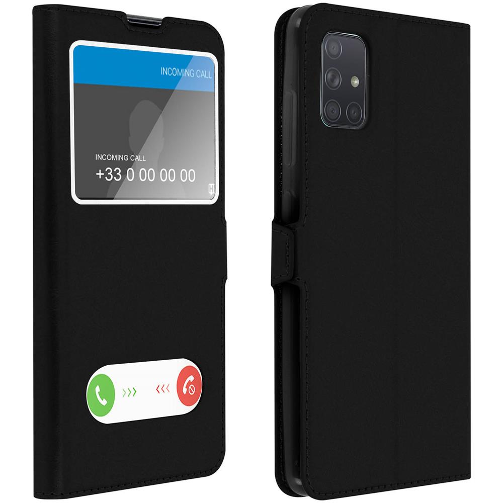 Custodia Samsung Galaxy A71 Sportellino 2x Finestre Cover Silicone - Nero - Foto 1