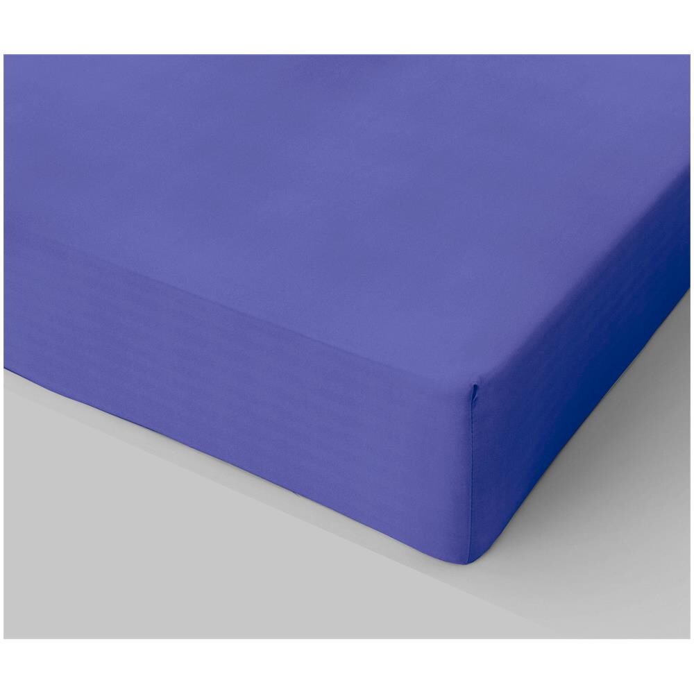 Lenzuolo Sotto Con Angoli In Cotone Con Elastico Made In Italy Una Piazza Singolo 90x200 Cm - Azzurro Scuro - Foto 1