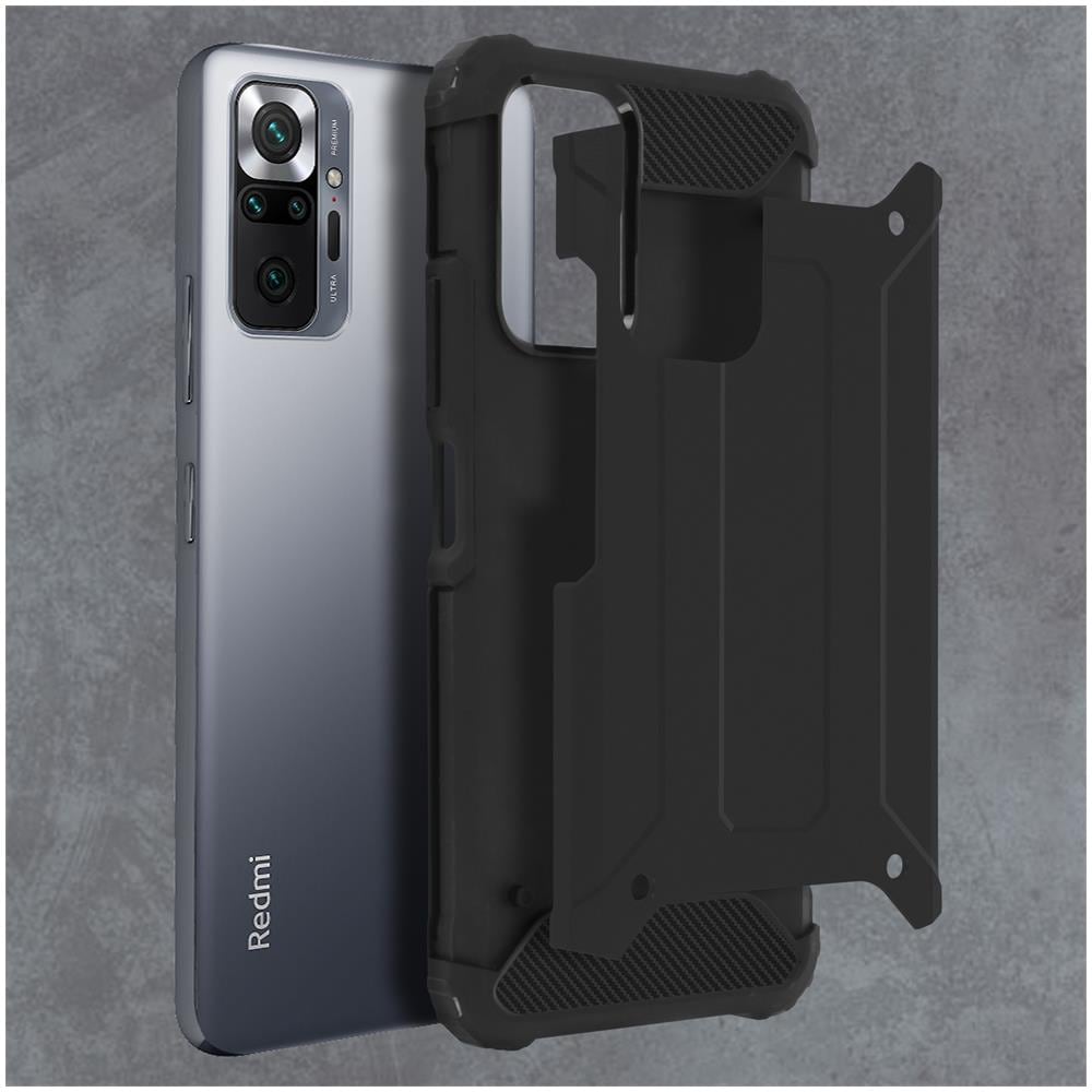 Cover Redmi Note 10 Pro Ibrida Design Rilievo Anticaduta Defender Ii Nera - Foto 2