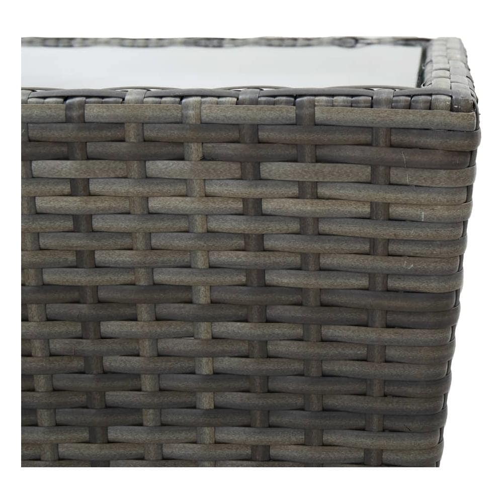 Set Bistrot Giardino 3 pz Polyrattan e Vetro Temperato Grigio - Foto 3