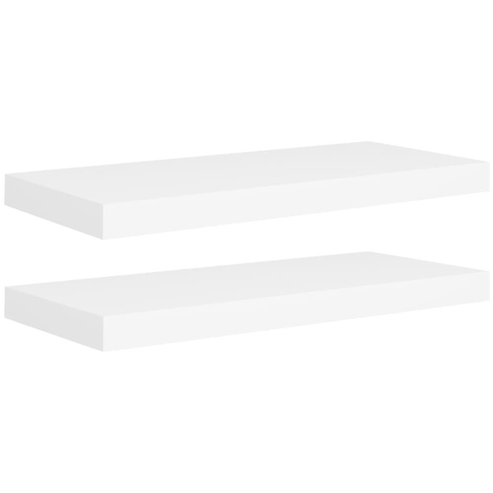 Scaffali a Parete 2 pz Bianco 60x23,5x3,8 cm in MDF - Foto 1