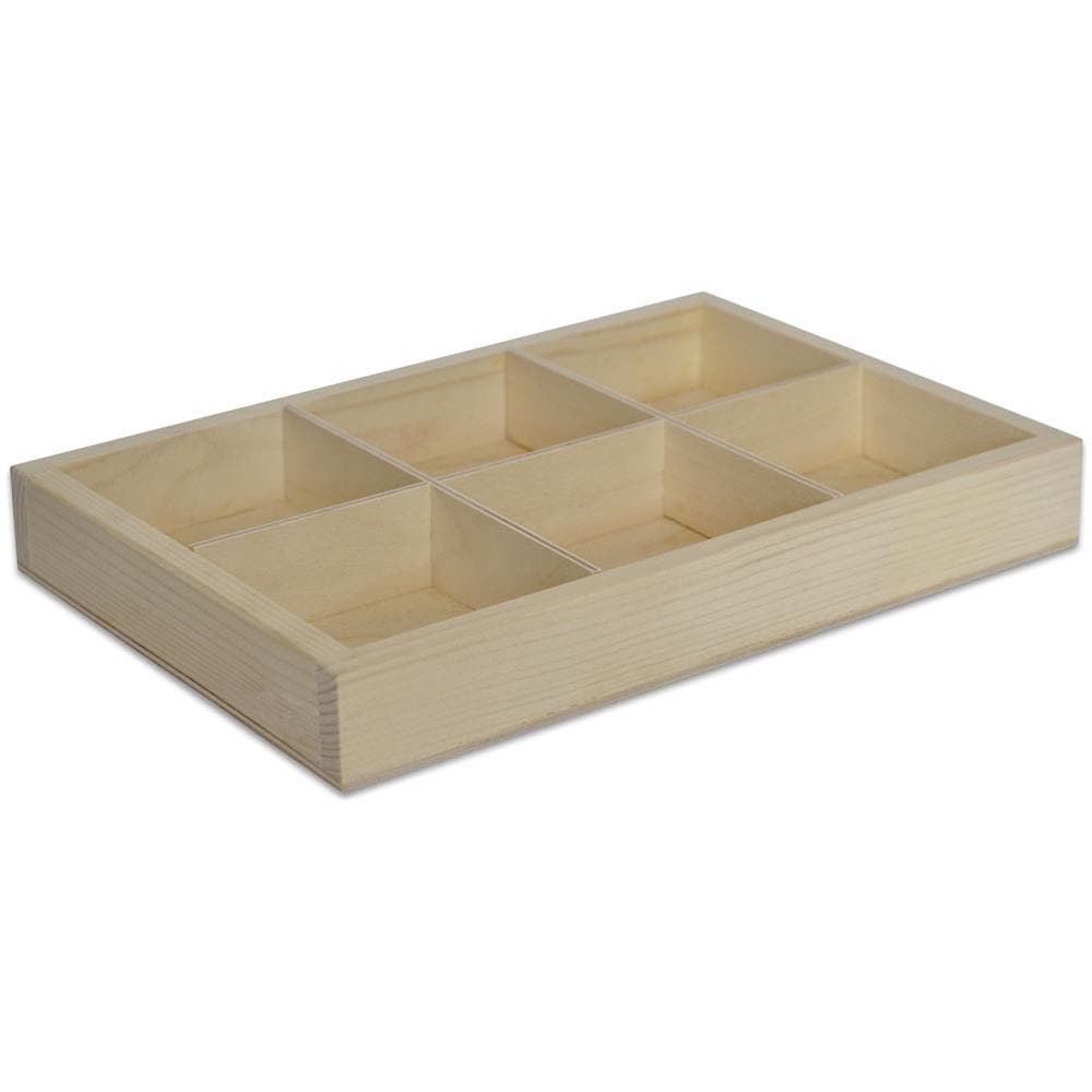 Bacheca Espositore Clipper Legno | 6 Scomparti | 27,5 X 18 X 4 Cm (+ / - 0,5 Cm) | Picollo Porta Portaoggetti Stampante Scaffali | Perfetto Per Decoupage Stoccaggio E Decorazione - Foto 1