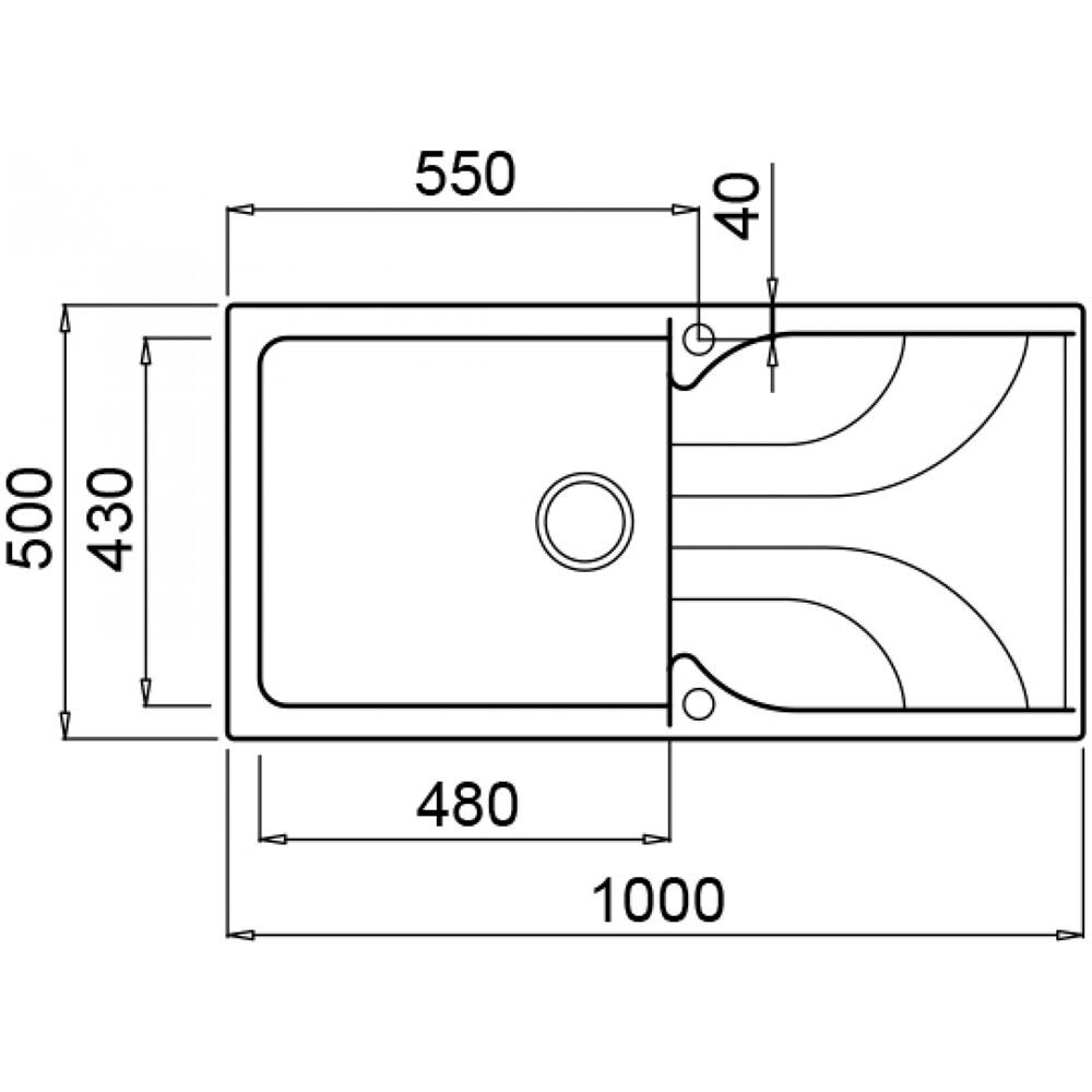 Lavello Incasso 1 Vasca con Gocciolatoio 100×50 cm Linea Ego 480 M79 in Metaltek LME48079 Colore Grigio Aluminium - Foto 2