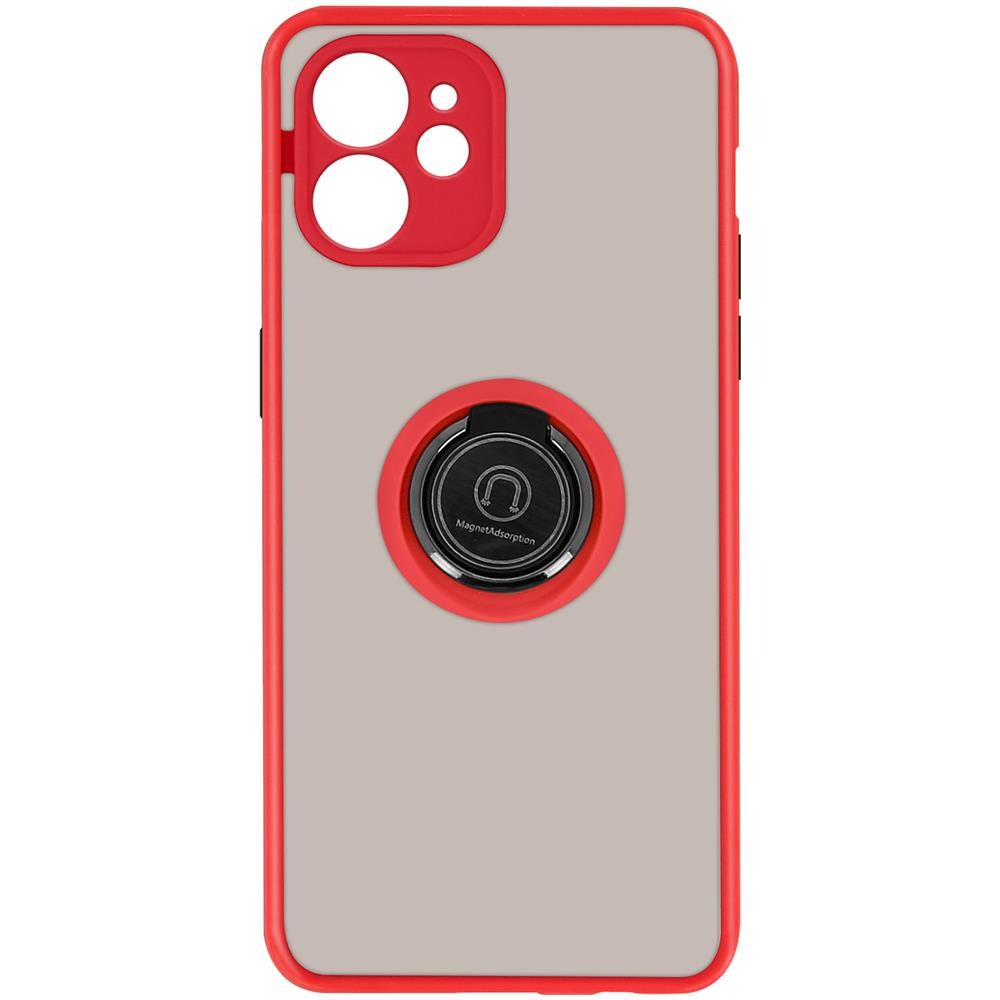 Cover Iphone 11 Bimateriale Anello Supporto Metallico Rossa - Foto 1