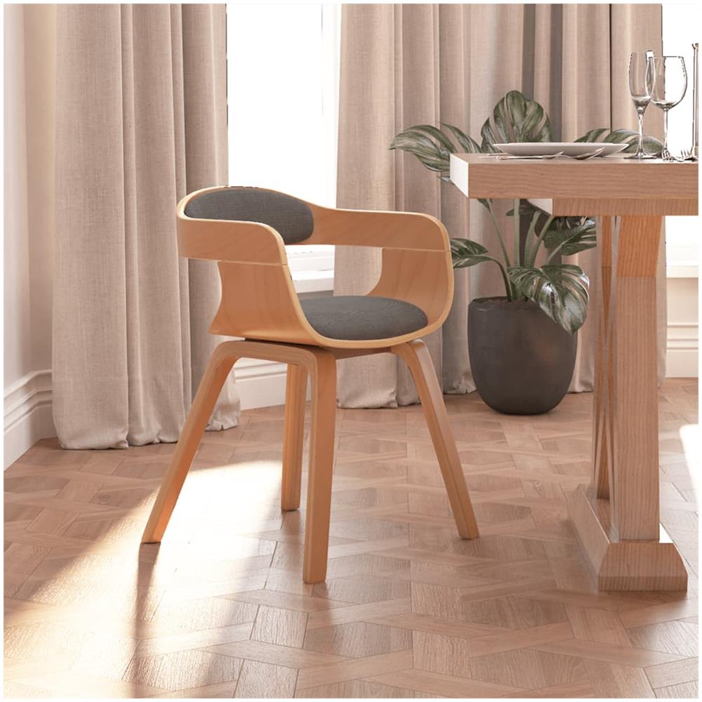 Sedia da Pranzo Tortora in Legno Curvato e Tessuto - Foto 1