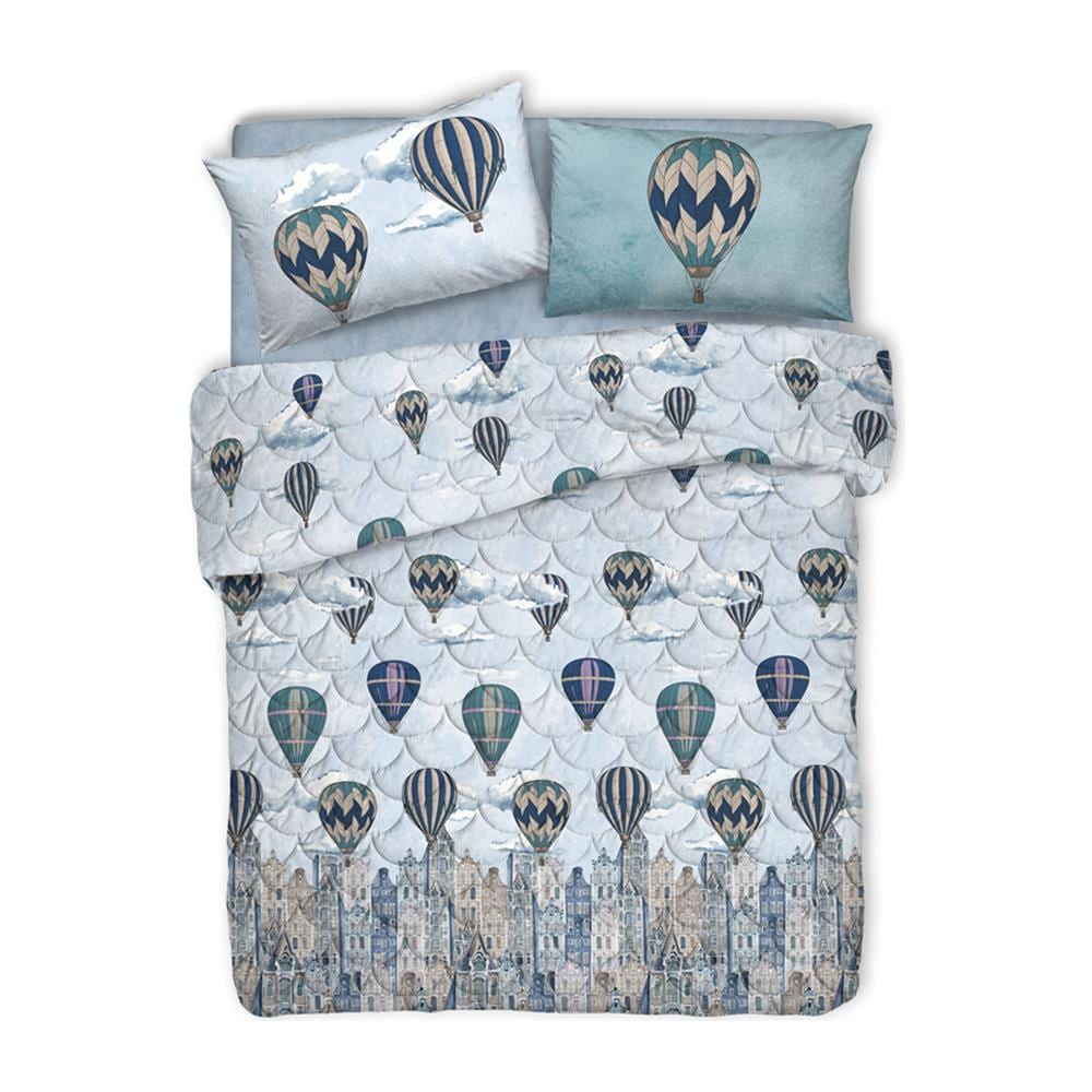 Trapuntino Piumino Estivo 100gr Linea Pensieri Delicati Disegno Volare Matrimoniale Azzurro - Foto 1