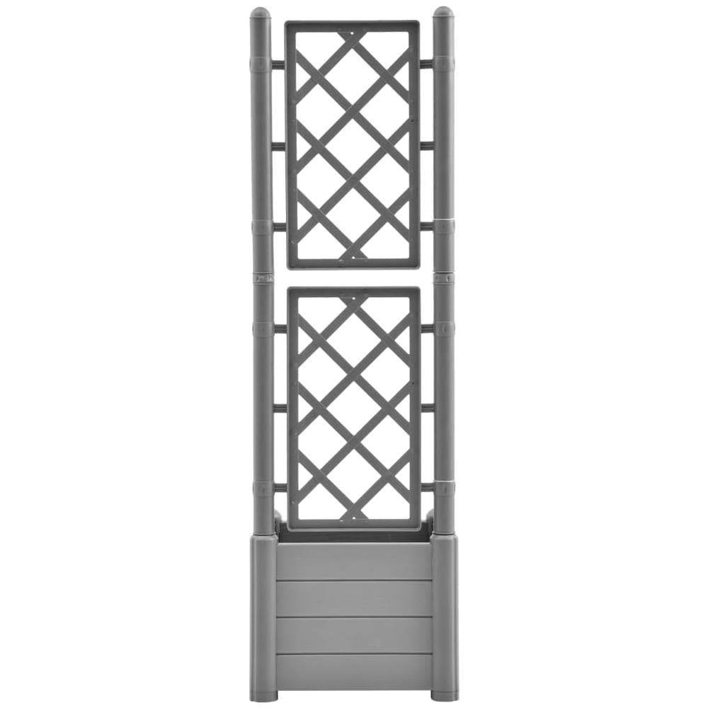 Fioriera Da Giardino Con Graticcio 43x43x142cm Pp Grigio Pietra - Foto 2