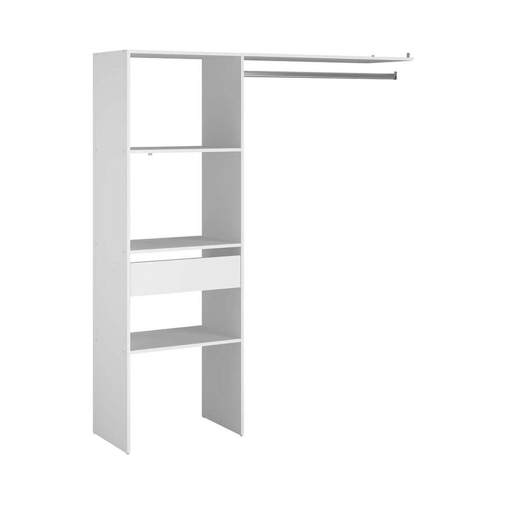 Elysee Armadio A Vista Bianco 3 Ripiani, 1 Cassetto, 1 Vano Appendiabiti - Foto 2