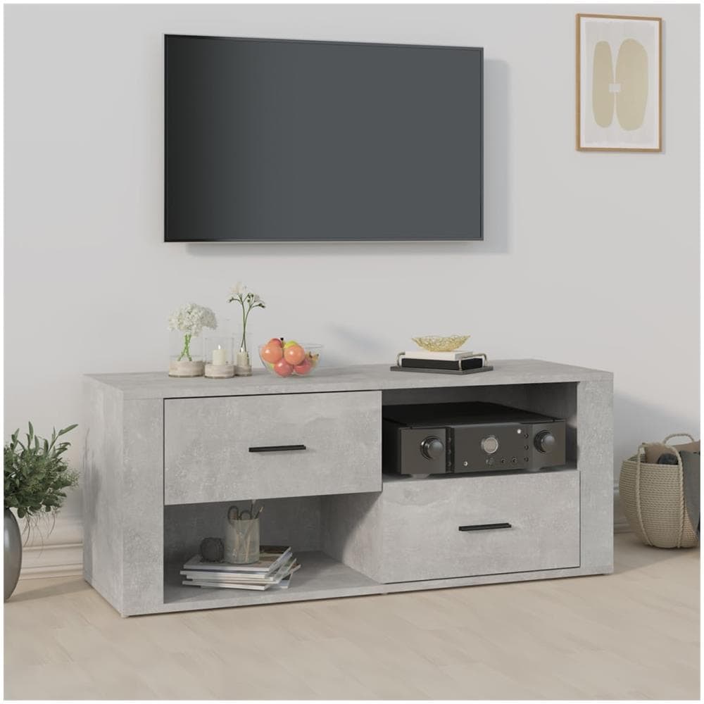 Mobile Per Tv Grigio Cemento 100x35x40 Cm Legno Multistrato - Foto 1