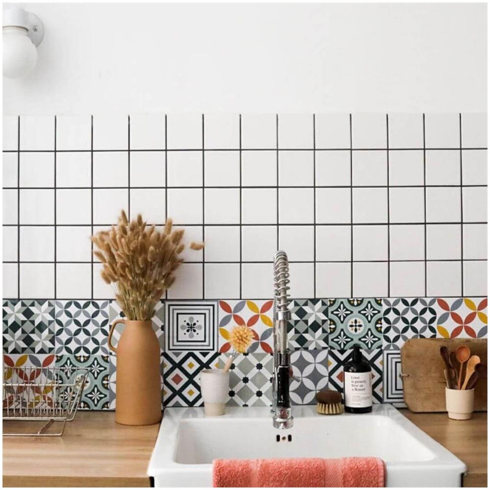 Adesivi Per Piastrelle 15 X 15 Cm - Piastrelle Stellate - Foto 1