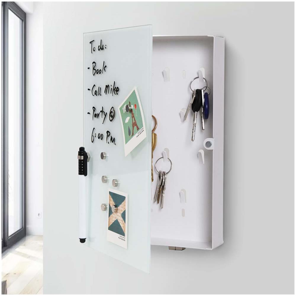 Cassetta Portachiavi Con Lavagna Magnetica In Vetro + Magneti E Pennarello - Foto 5