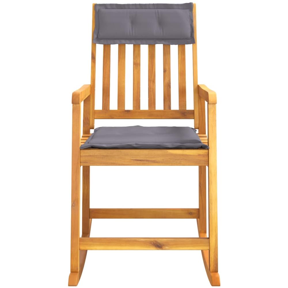 Sedia A Dondolo Con Cuscini In Legno Massello Di Acacia - Foto 2