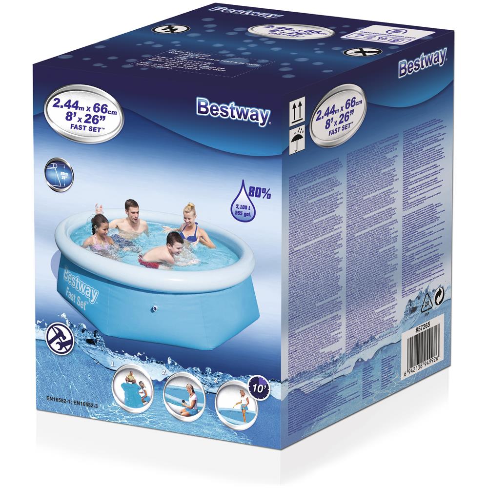 Fast Set 57265 piscina fuori terra Piscina gonfiabile Piscina rotonda 2300 L Blu - Foto 2