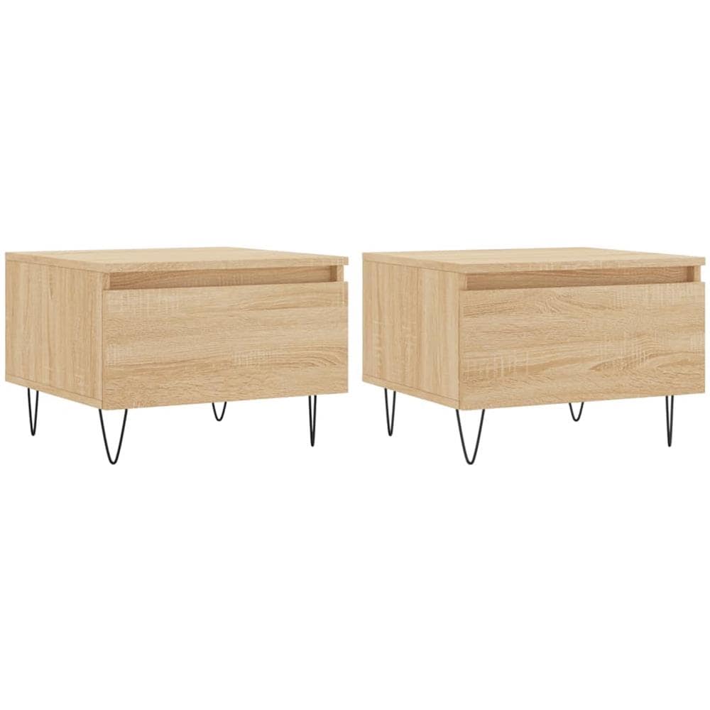 Tavolini Salotto 2pz Rovere Sonoma 50x46x35cm Legno Multistrato - Foto 2
