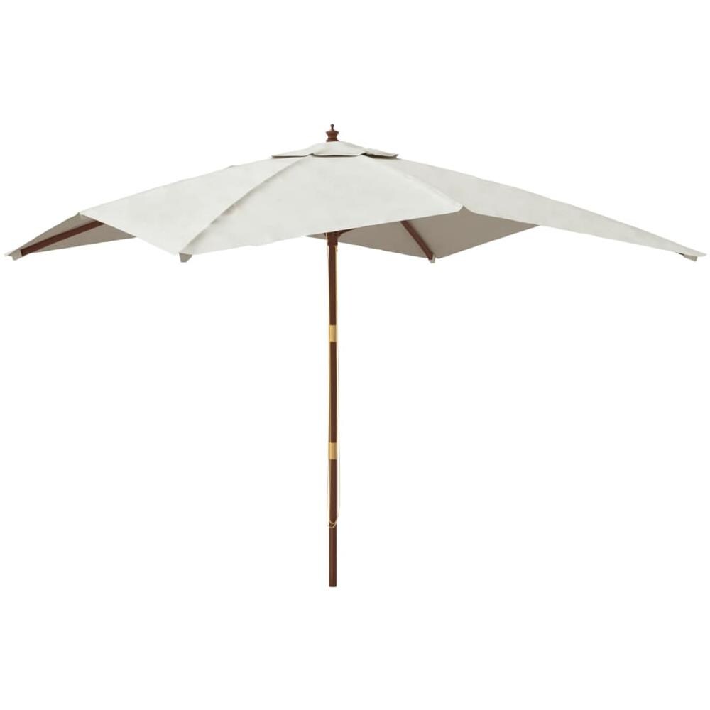 Ombrellone Da Giardino Con Palo In Legno Sabbia 300x300x273 Cm - Foto 2
