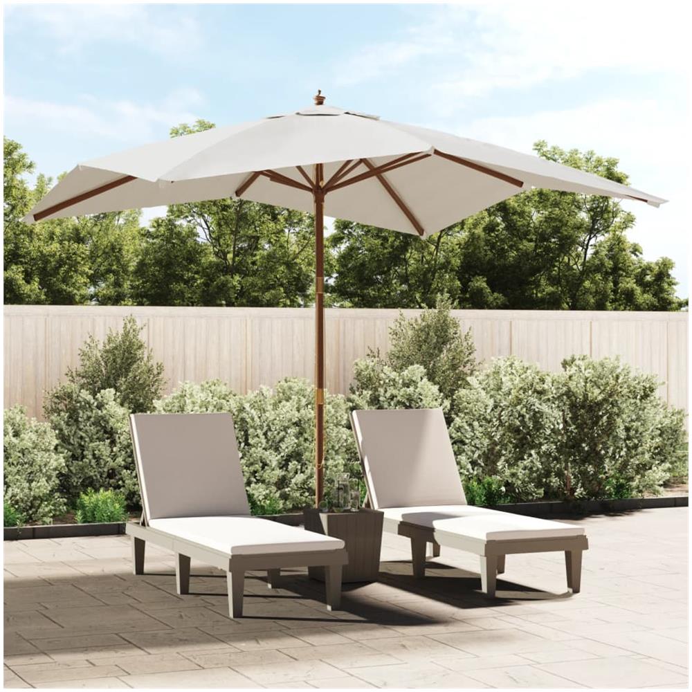 Ombrellone Da Giardino Con Palo In Legno Sabbia 300x300x273 Cm - Foto 1