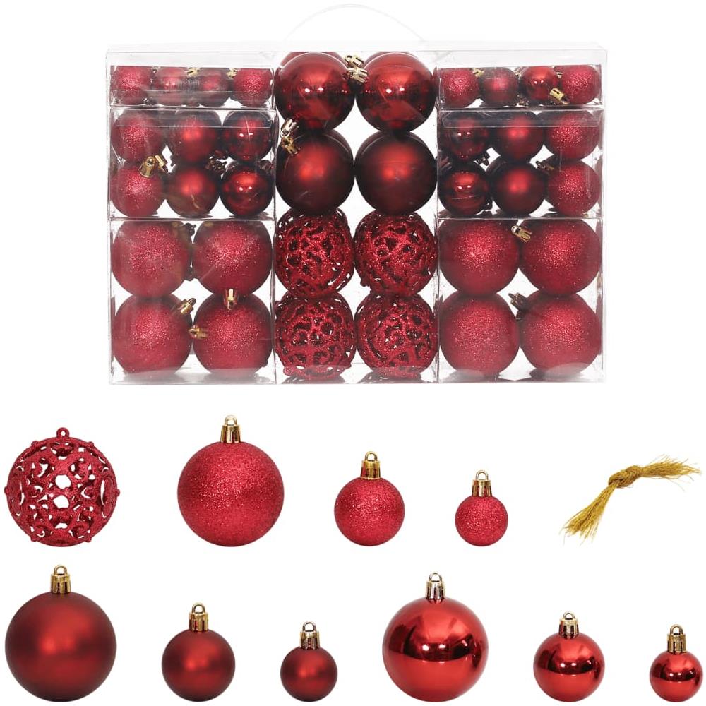Palline Di Natale 100 Pz Rosso Vino 3 / 4 / 6 Cm - Foto 1