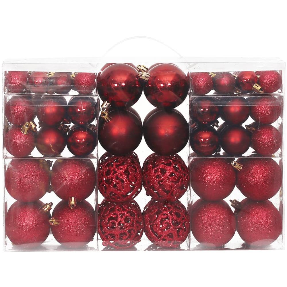 Palline Di Natale 100 Pz Rosso Vino 3 / 4 / 6 Cm - Foto 2