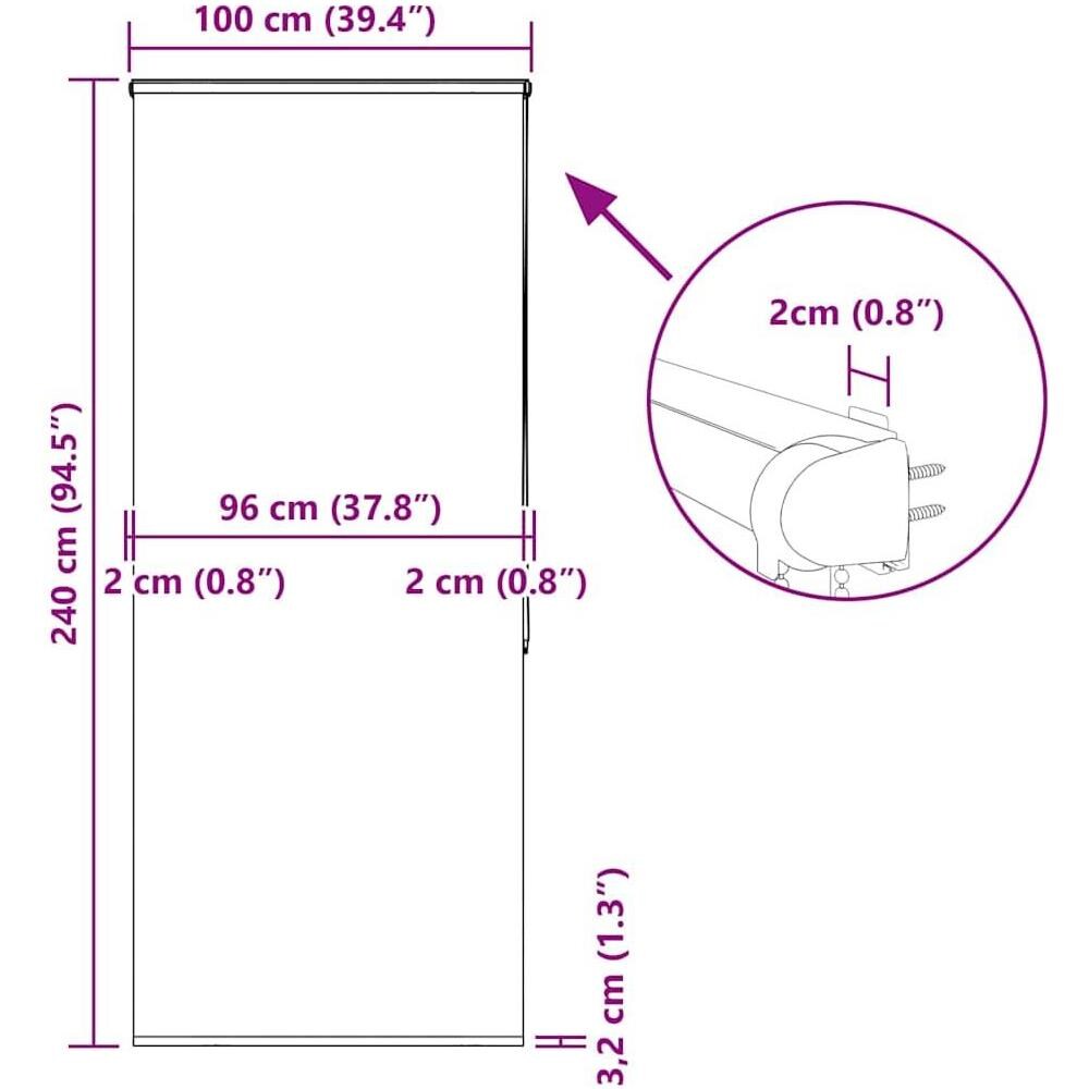 Tenda a Rullo Doccia Cassonetto 100x240 cm Larghezza Tessuto - Foto 10