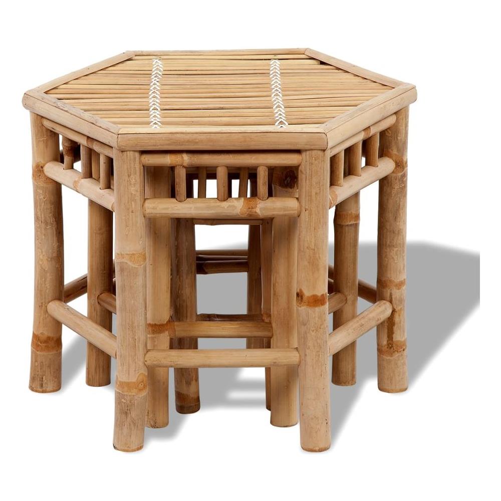 Sgabelli da Giardino 3 pz in Bambù - Foto 2