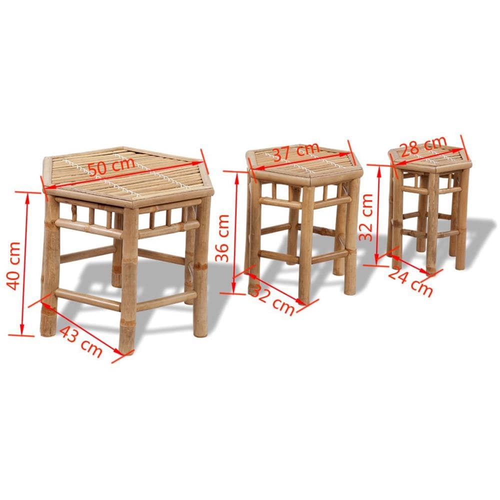 Sgabelli da Giardino 3 pz in Bambù - Foto 13