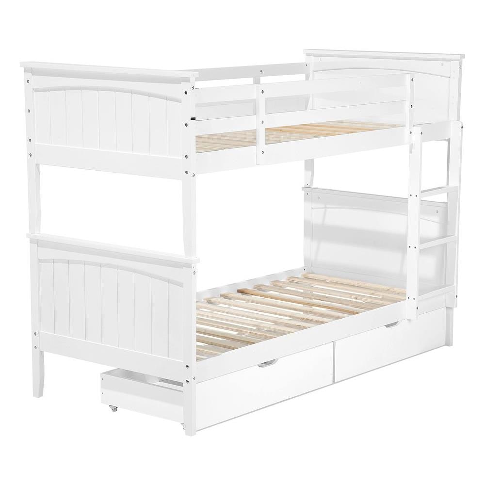 Beliani - Letto A Castello In Legno In Colore Bianco 90x200 Cm Radon ... Beliani - Letto A Castello In Legno In Colore Bianco 90x200 Cm Radon ...