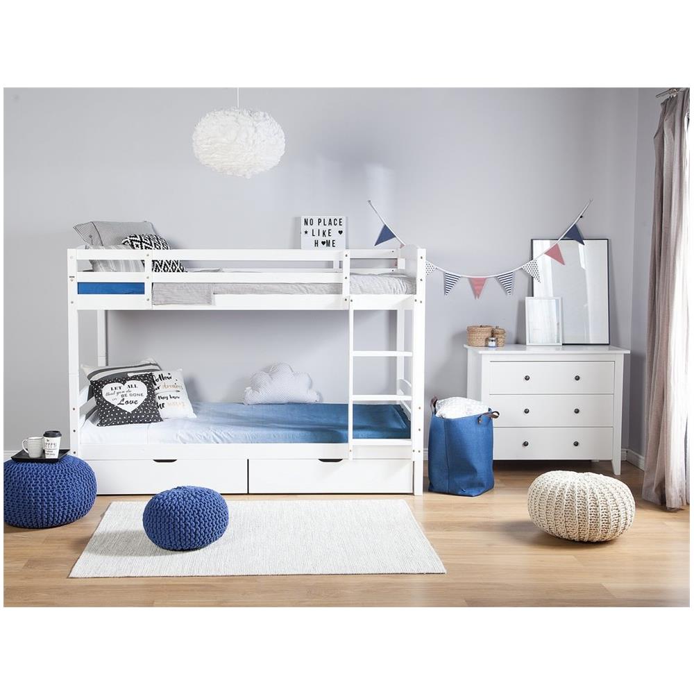 Letto A Castello In Legno In Colore Bianco 90x200 Cm Radon - Foto 2