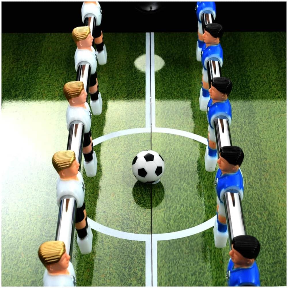 Tavolo Calcio Balilla in Acciaio 60 kg 140x74,5x87,5 cm Nero - Foto 2