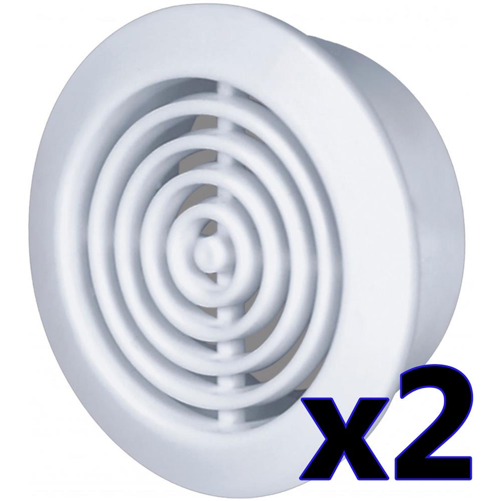 Diametro 45mm Foro 2x Bianco Rotondo Porta Aria Sfogo Griglia Mobili In Legno - Foto 1