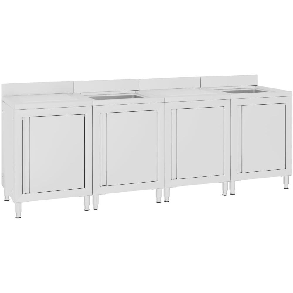 Mobiletto Da Cucina Con Lavandino In Acciaio Inox 240x60x96 Cm - Foto 1