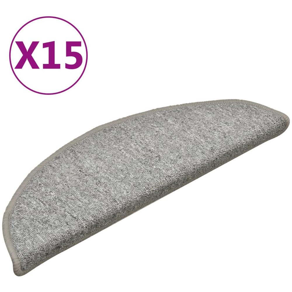 Tappetini Per Scale 15 Pz Grigio Chiaro 56x17x3 Cm - Foto 1