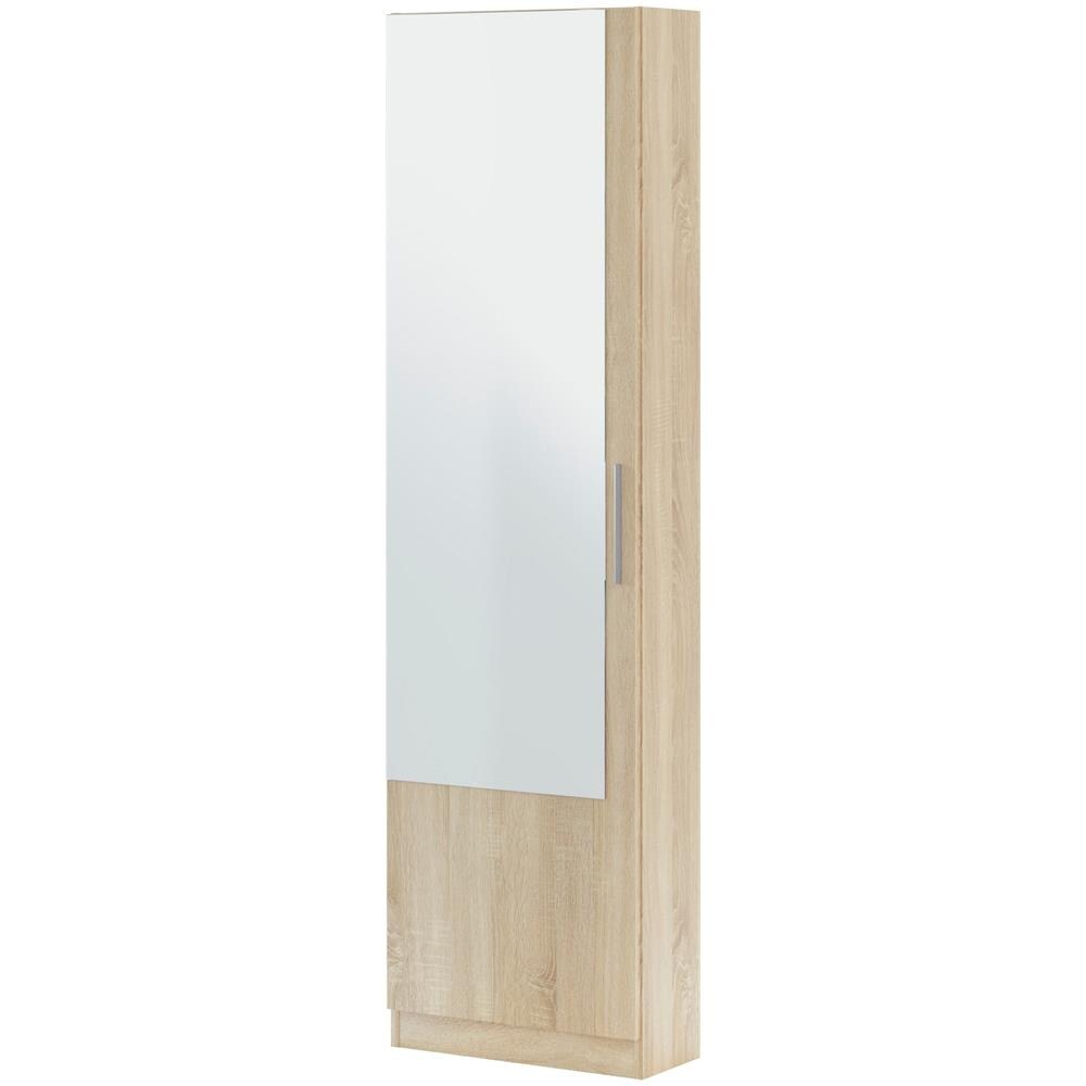 Scarpiera Marrone A Un'anta Con Specchio, Misure 180 X 50 X 22 Cm - Foto 2