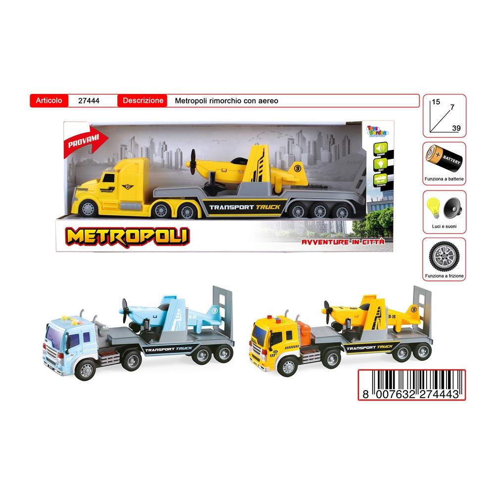 Camion Rimorchio Con Aereo Batteria Luci Suoni Cm 35 X 12 - (27444) - Foto 1