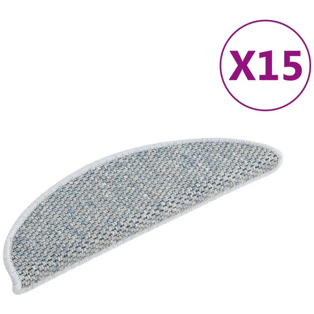 Tappeti Autoadesivi Scale Aspetto Sisal 15 pz 65x21x4 cm Blu - Foto 1