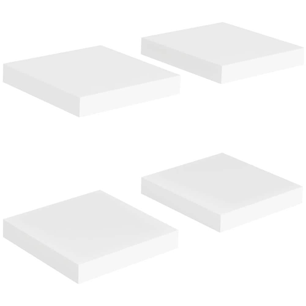 Scaffali a Parete 4 pz Bianco 23x23,5x3,8 cm in MDF - Foto 1