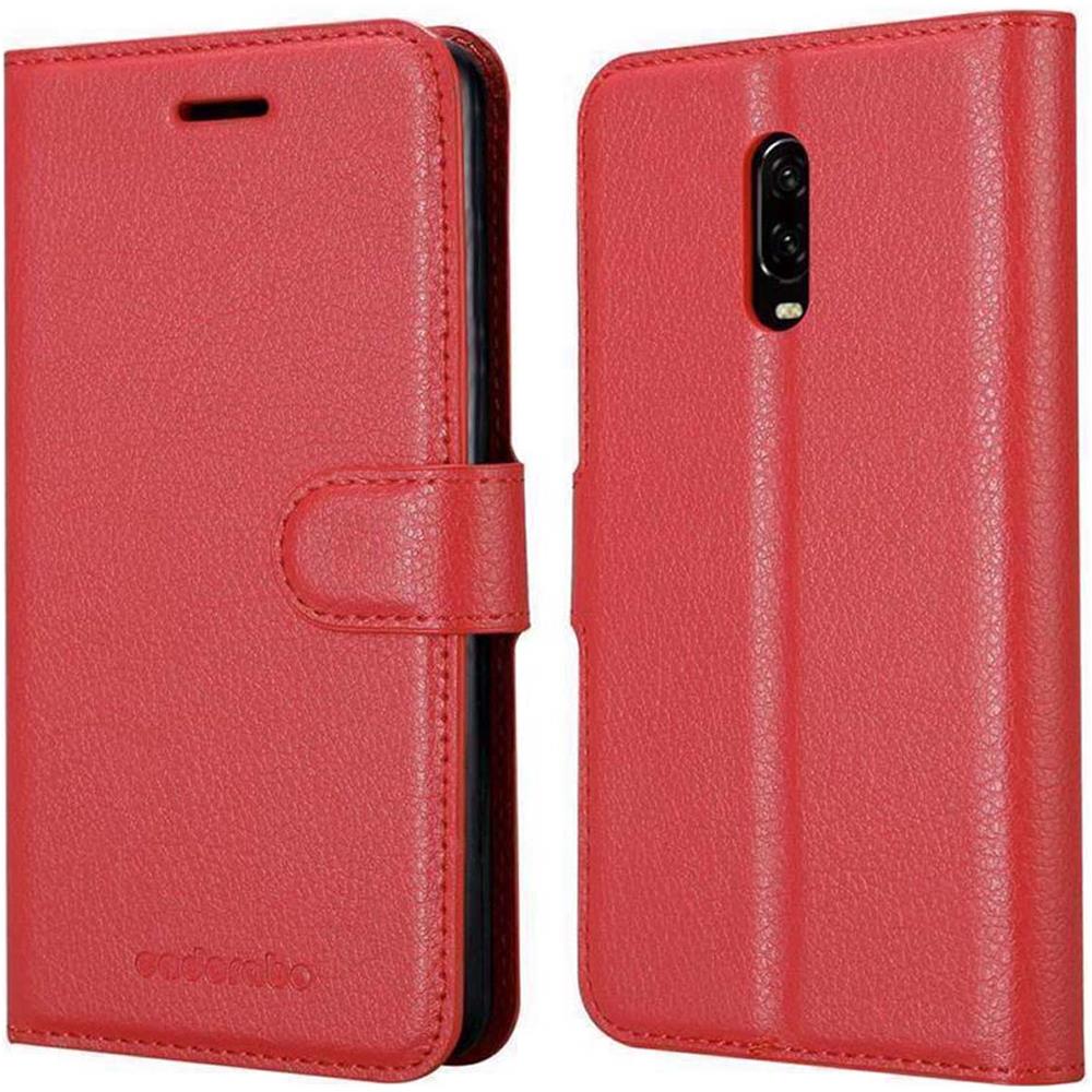 Custodia Compatibile Con Oneplus 6t In Rosso Carminio - Coperchio Protettiva Con Chiusura Magnetica, Funzione Stand E Tasca Per Le Carte - Foto 8