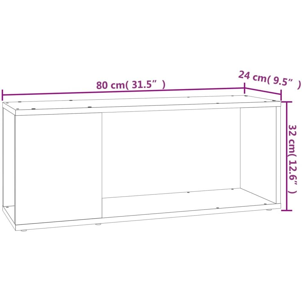 Mobile Porta TV Bianco 80x24x32 cm in Legno Multistrato - Foto 6