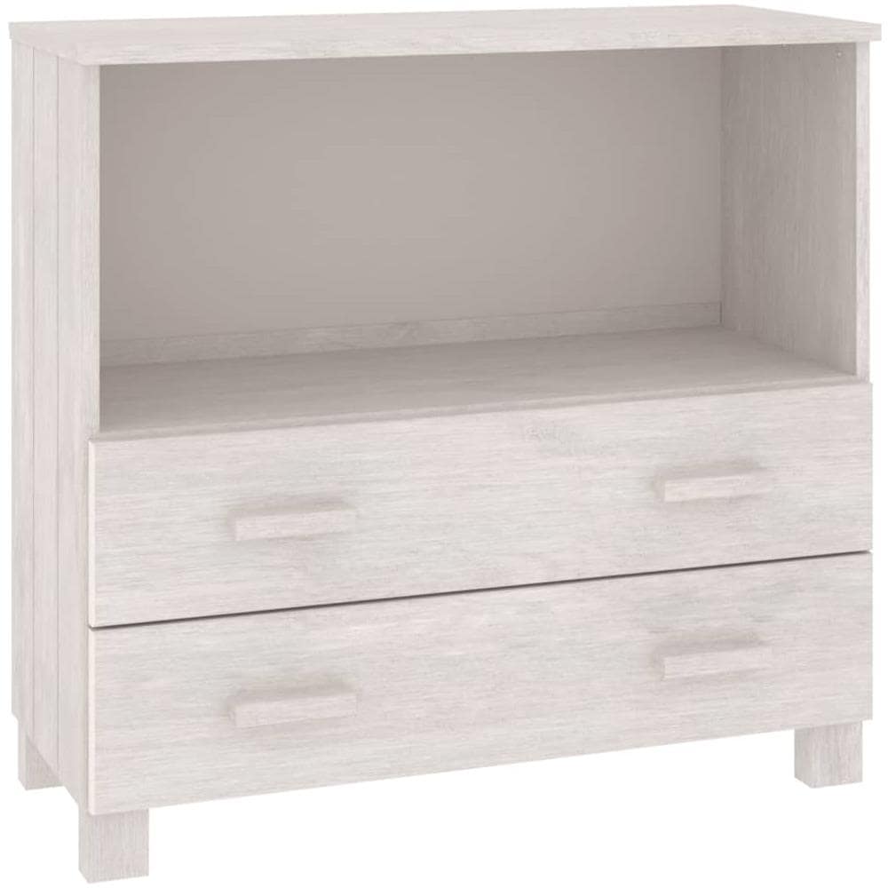 Credenza Bianca 85x35x80 Cm In Legno Massello Di Pino - Foto 2