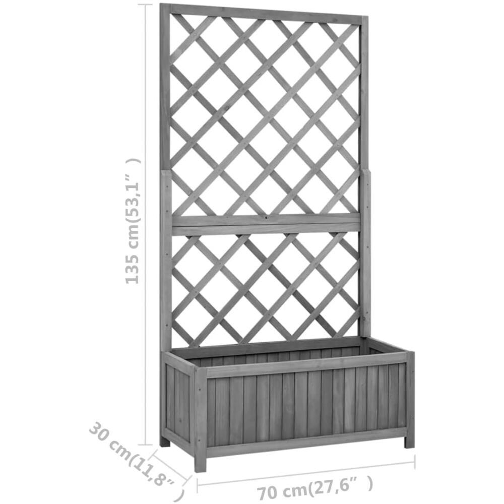 Fioriera Con Traliccio Nera 70x30x135 Cm In Massello Di Abete - Foto 7
