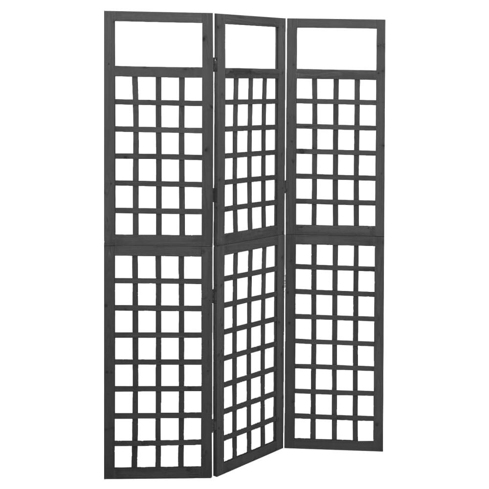 Divisorio a 3 Pannelli in Legno di Abete Nero 121x180 cm - Foto 1