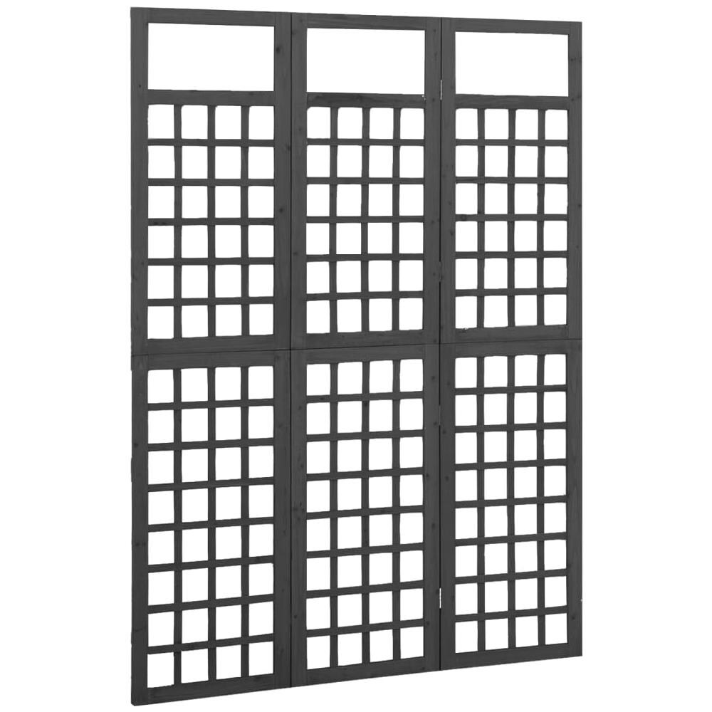 Divisorio a 3 Pannelli in Legno di Abete Nero 121x180 cm - Foto 2