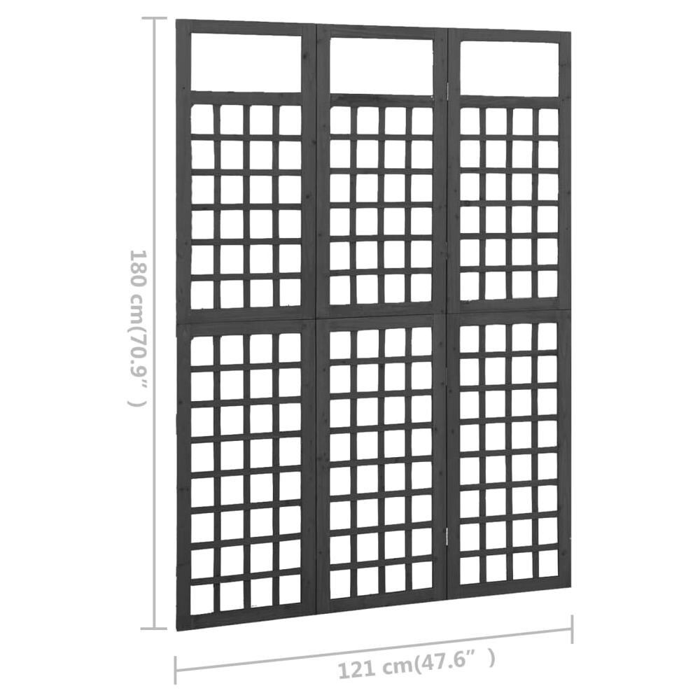Divisorio a 3 Pannelli in Legno di Abete Nero 121x180 cm - Foto 6