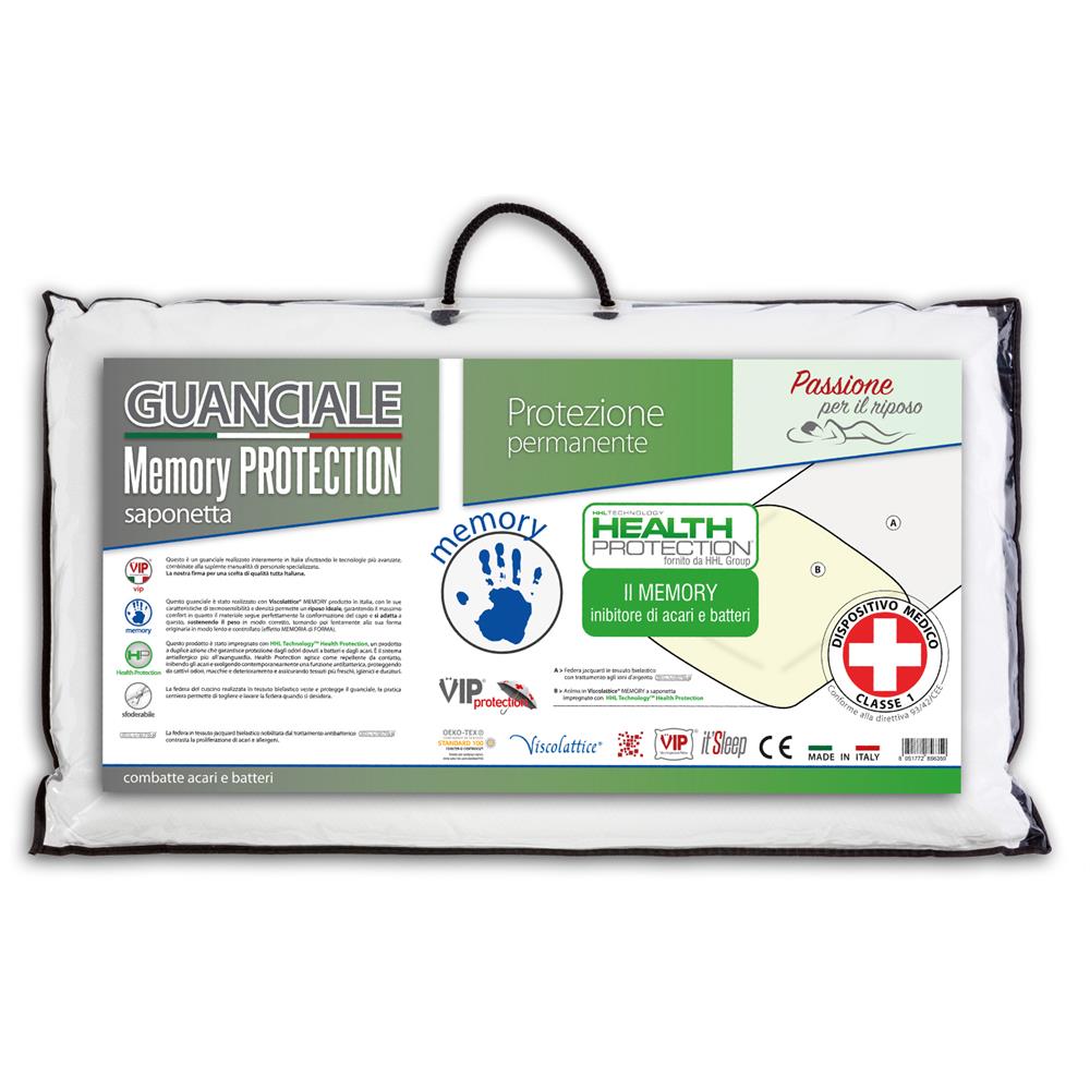 Guanciale Memory Protection Saponetta, In Viscolattice Bianco - Foto 2